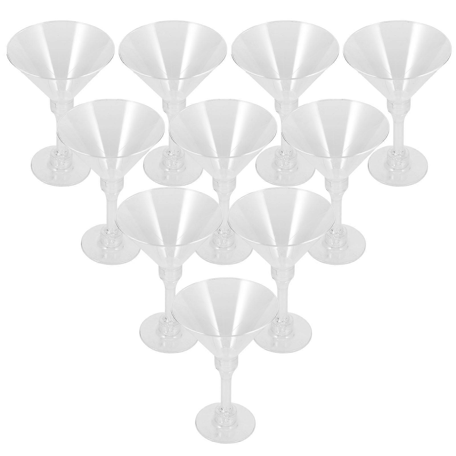 Transparent Reusable PC Wine Glass for Home Use with Sturdy Base 10 Pieces