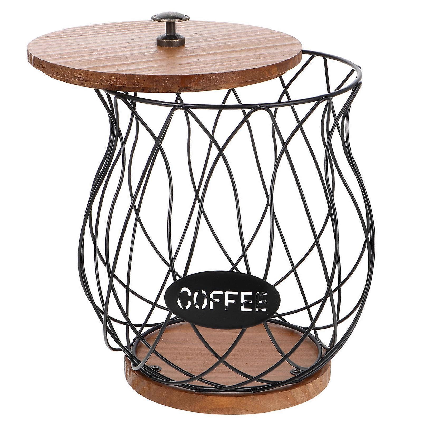 Black Iron Wire Fruit Container for Home Storage and Display with Large Holes Efficient Space