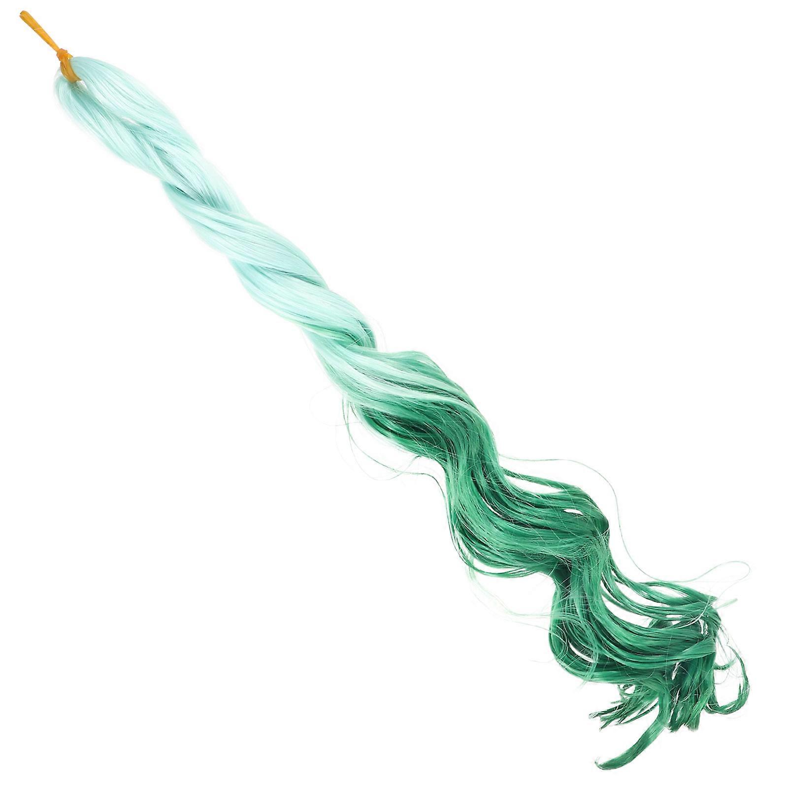Green Wavy Wig for St Patrick's Day Party Cosplay Made with High Temperature Silk Lightweight Soft