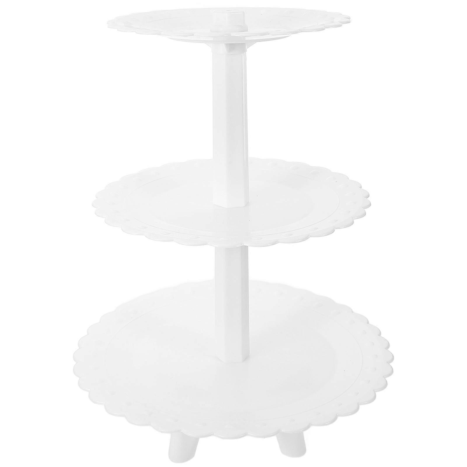 White Reusable Cake Stand for Storage Threetier Dessert Display Decor 7.87 Inches