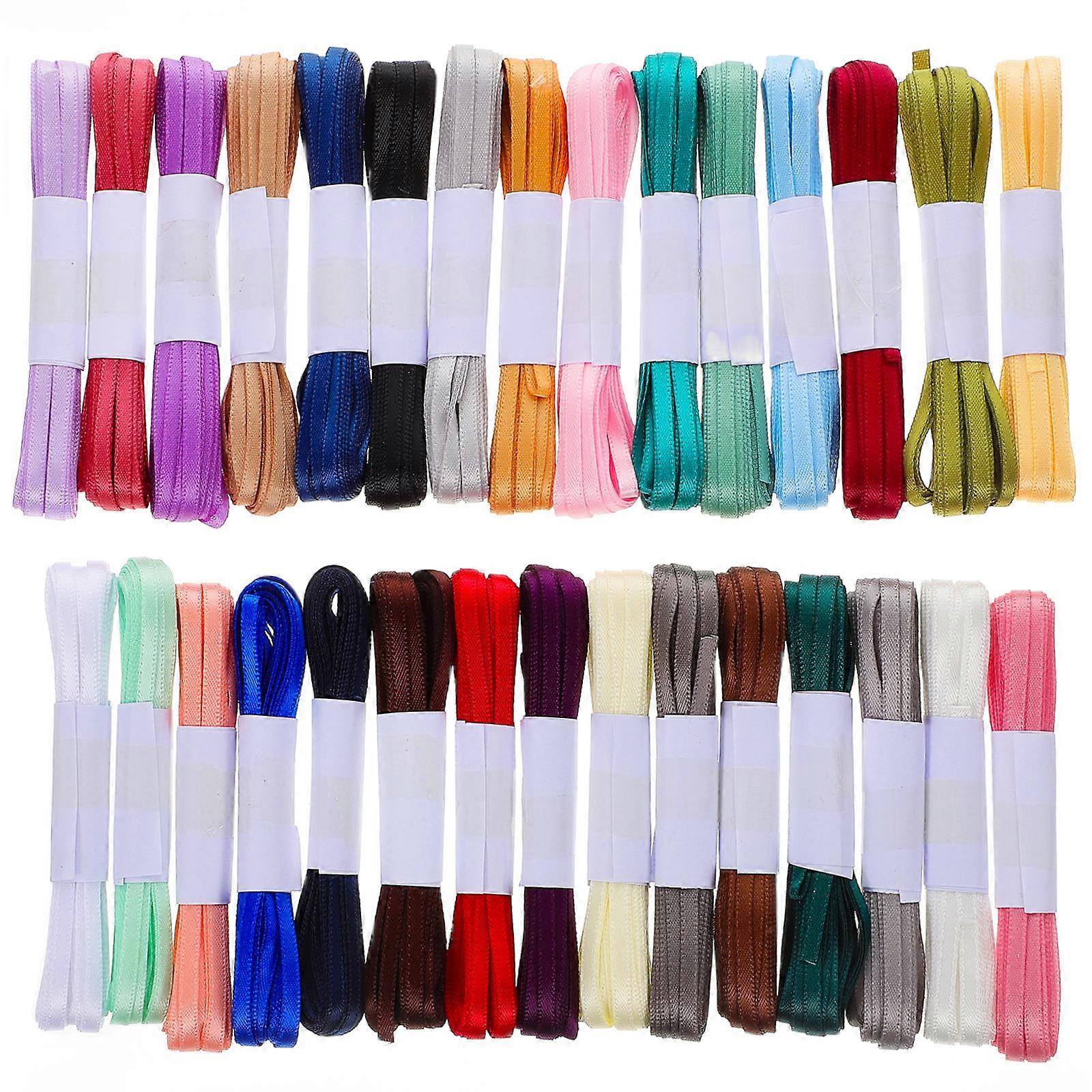 30pcs Multi Color Gift Wrapping Ribbon – Soft & Smooth Edges, Ideal for DIY Bows, Wedding Decor, Sewing, Floral & Craft Projects