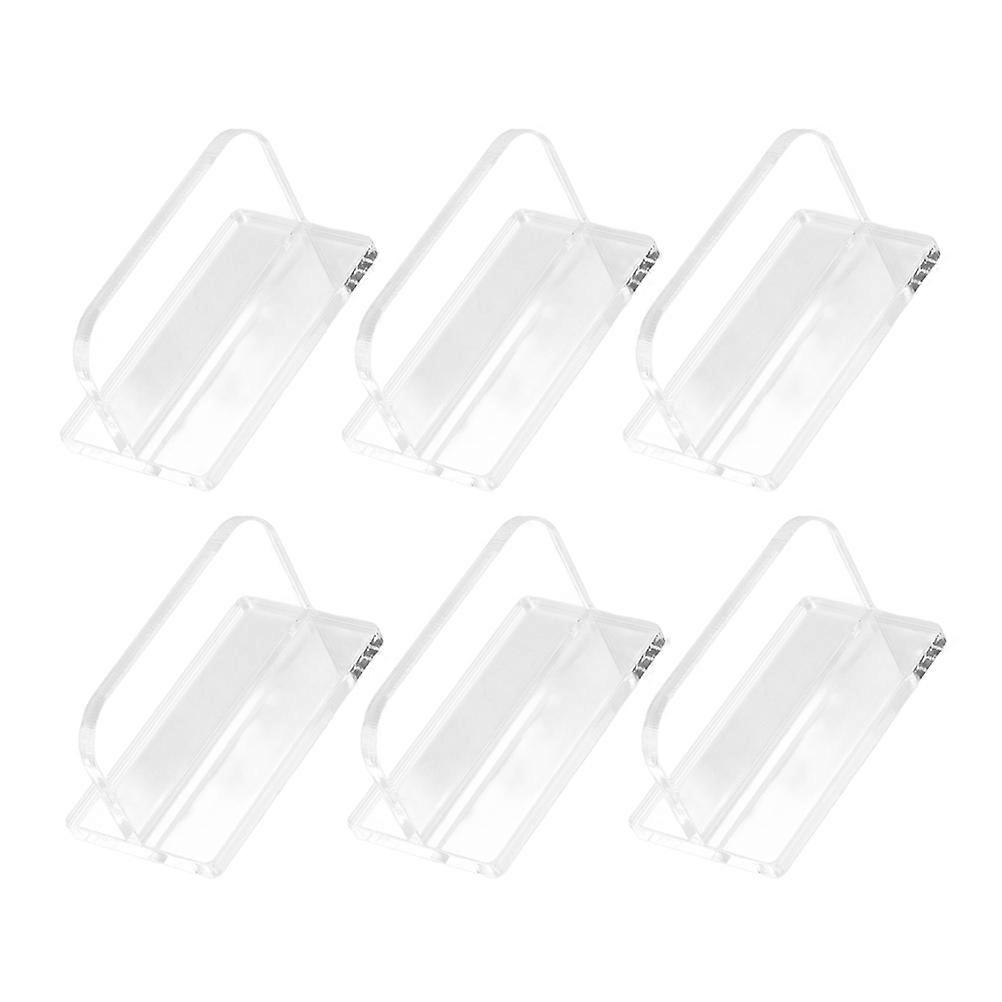 6pcs Clear Acrylic Aquarium Lid Handles for Fish Tank Cover with Sticker Rectangle Tank Lid Replacement Handle