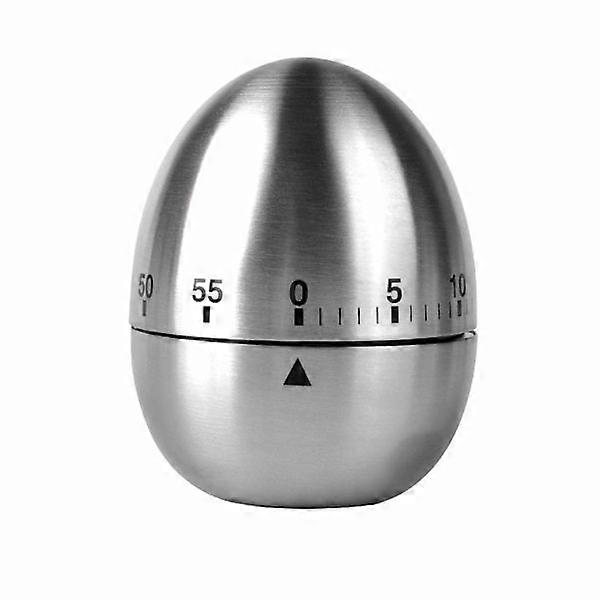 Mechanical Kitchen Timer Egg Timer Stainless Steel Silver