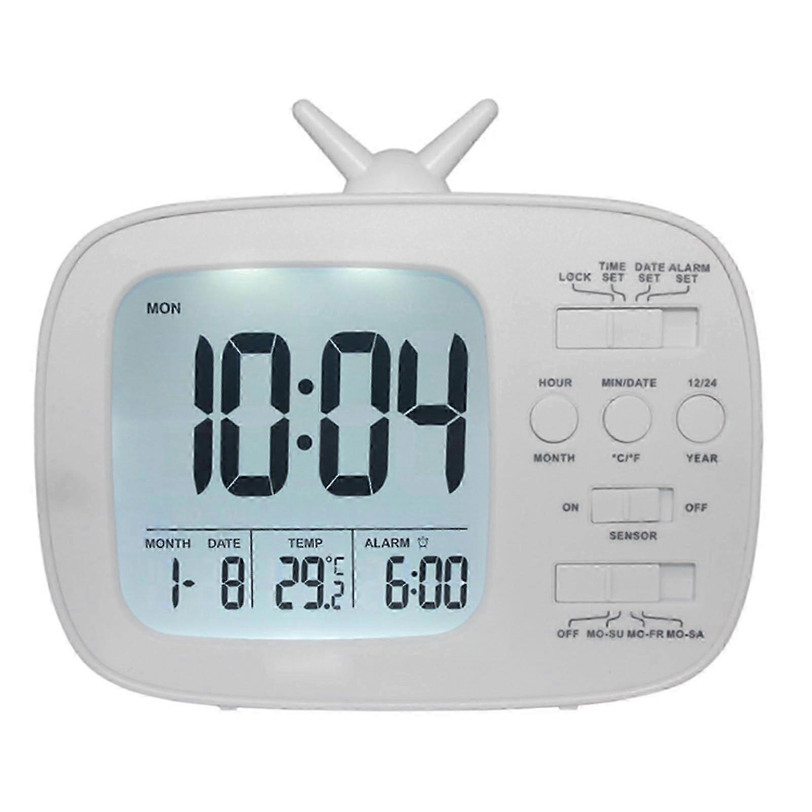 2025 Digital clock TVshaped alarm clock for children, students, bedside digital alarm clock with display Ref: 3933