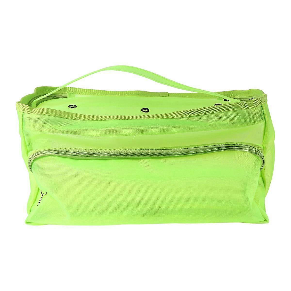 Woolen Line Container Net Bag with Three Vent Holes Mesh Bag Portable Mesh Tote Pack for Home Shop Storage Supplies (Light Green)