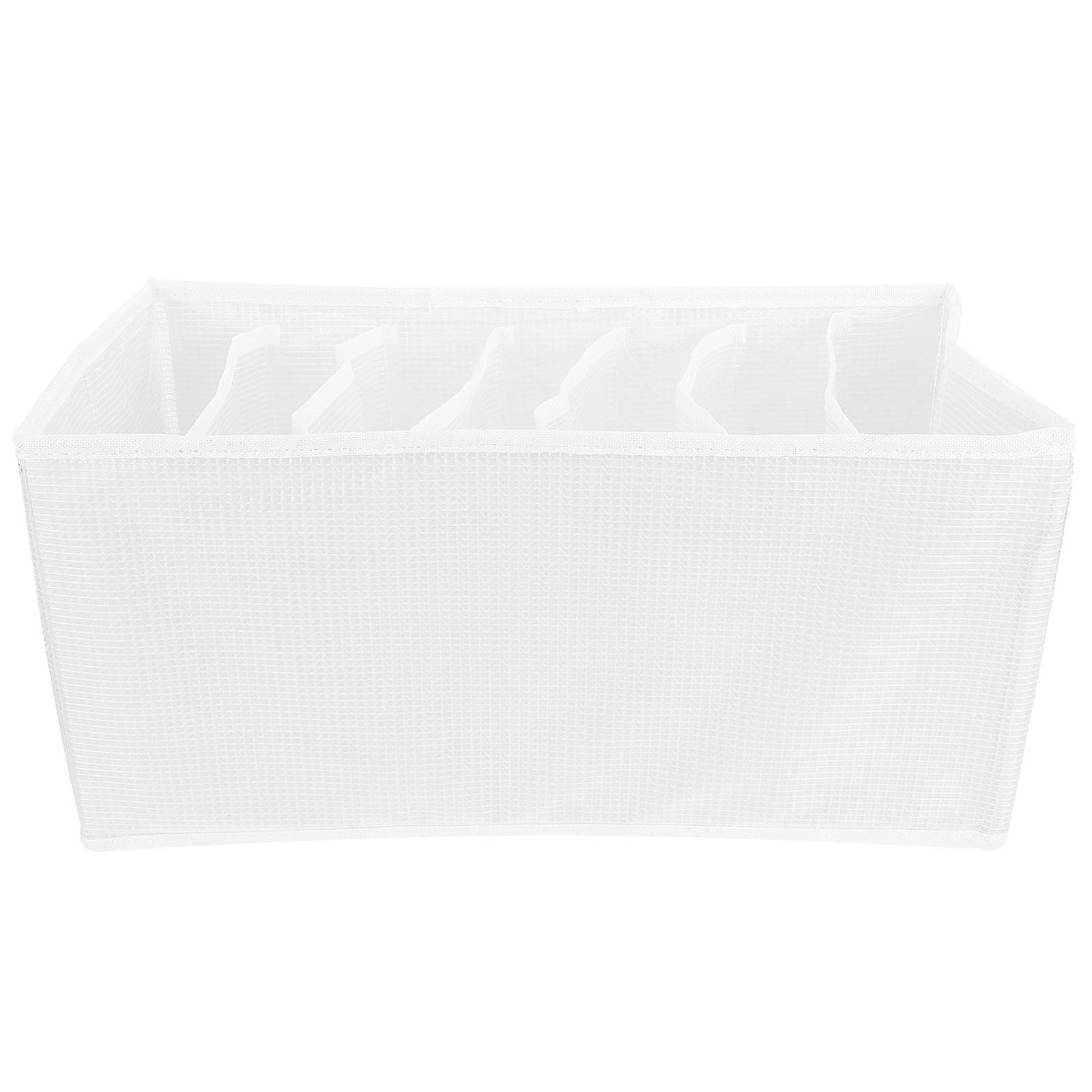 Wardrobe Clothes Container Storage Basket Daily Life Rectangular Multi-Compartment PVC Material Clothes Storage 1Set