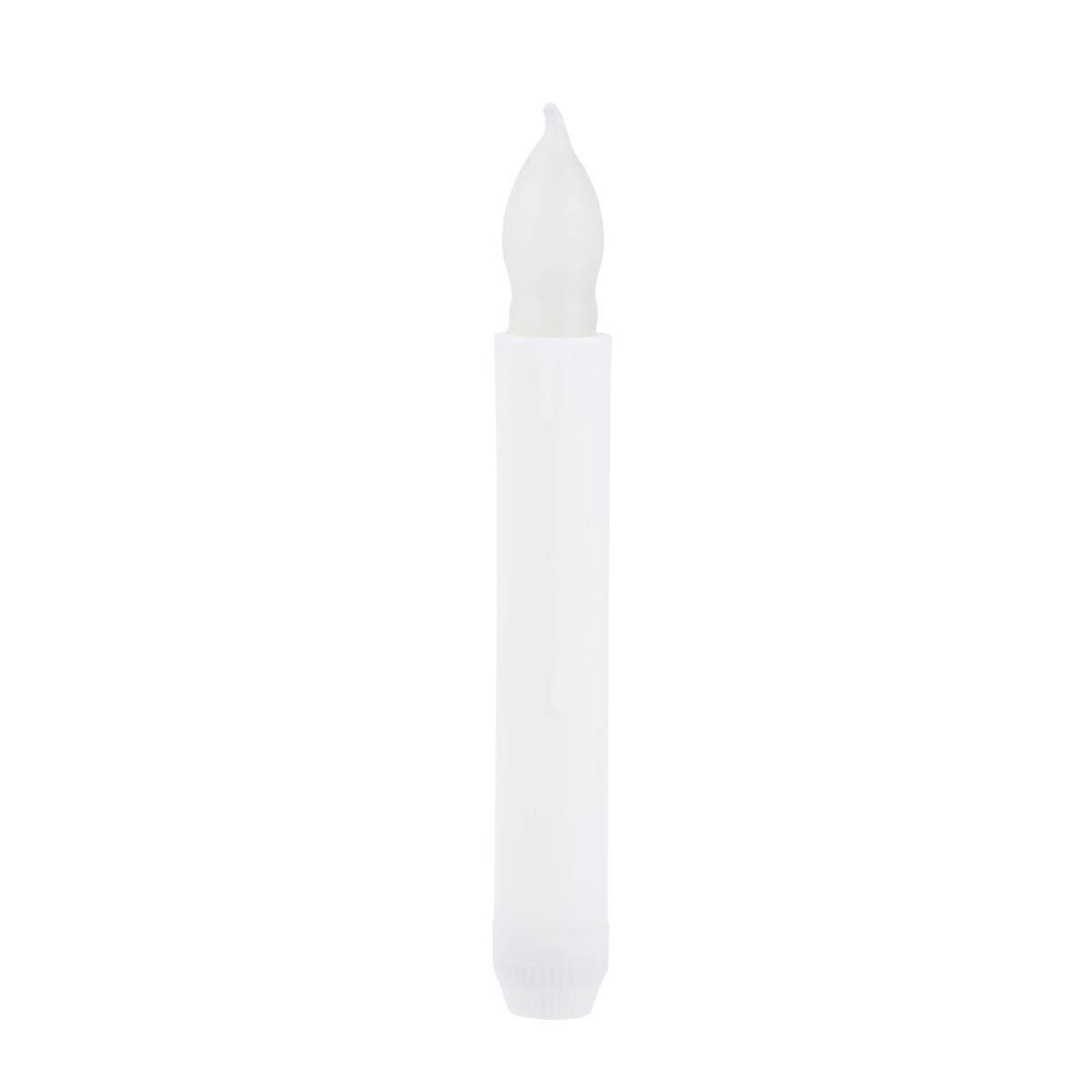 White Plastic LED Candle with Authentic Flickering Light for Home Decoration 2 AA Batteries Not