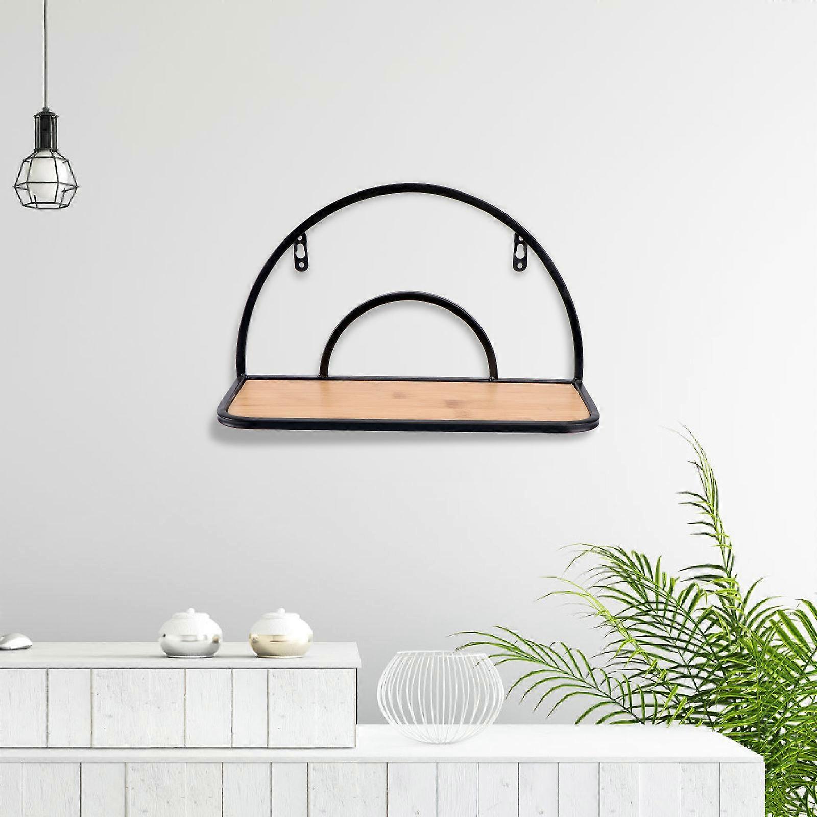 Semicircular Wall Shelf Unit Corner Shelving Home Organization Simple Design 32.5X17.5CM Iron Wall Decoration 1Pack