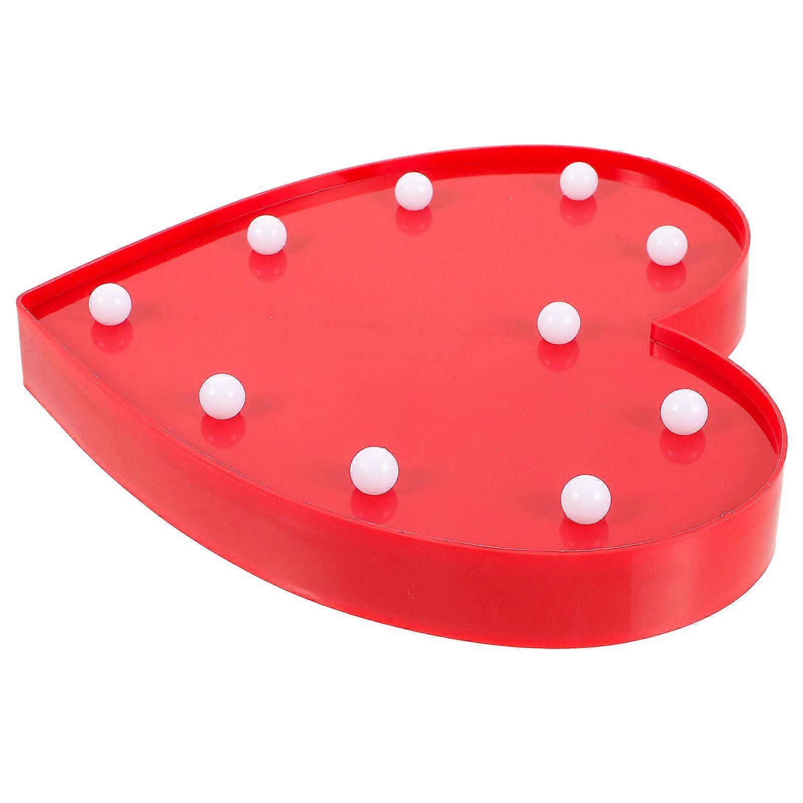 Lights For Room Decor Heart Shaped Led Light 9.4X7.9X1.2in 2Pcs Red Table Lamp
