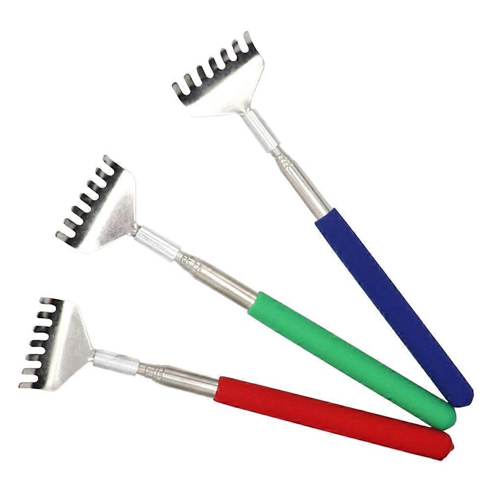 Metal Back Scratcher Tool 3Pcs Portable Ideal For Home Office Travel Ergonomic Handle Red Scratching Device