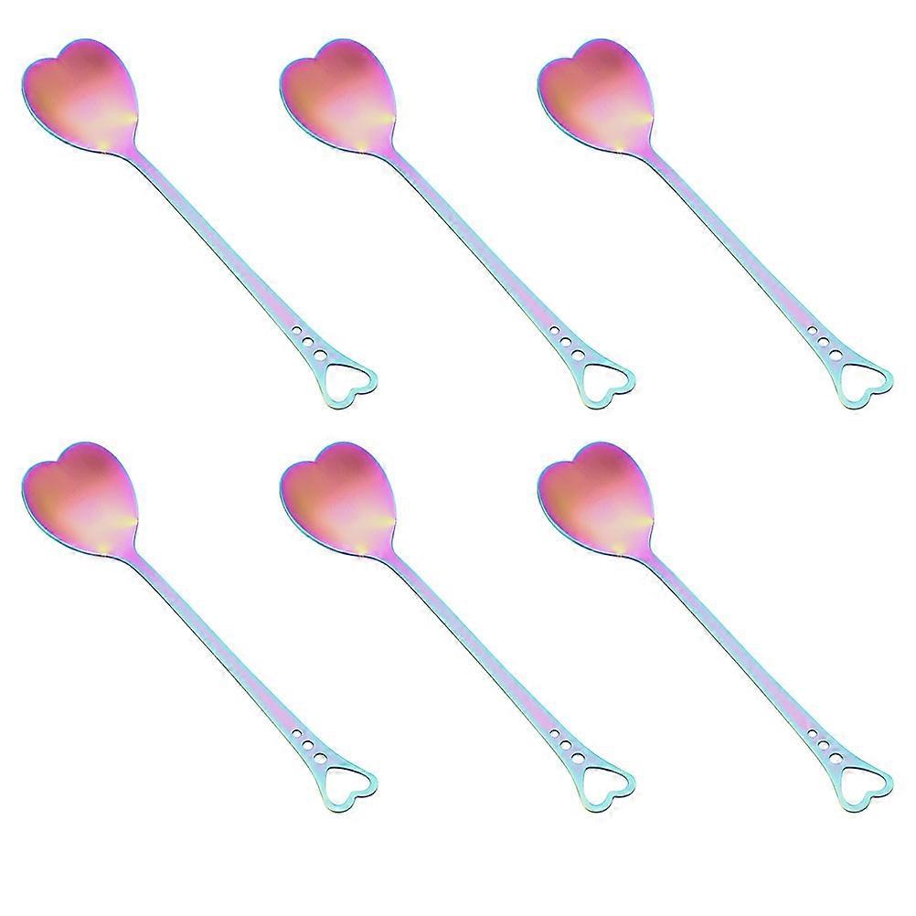 Heart Serving Spoons 6Pcs Stainless Steel For Dining And Parties With Unique Heart Design Perfect For Adults And Home Use