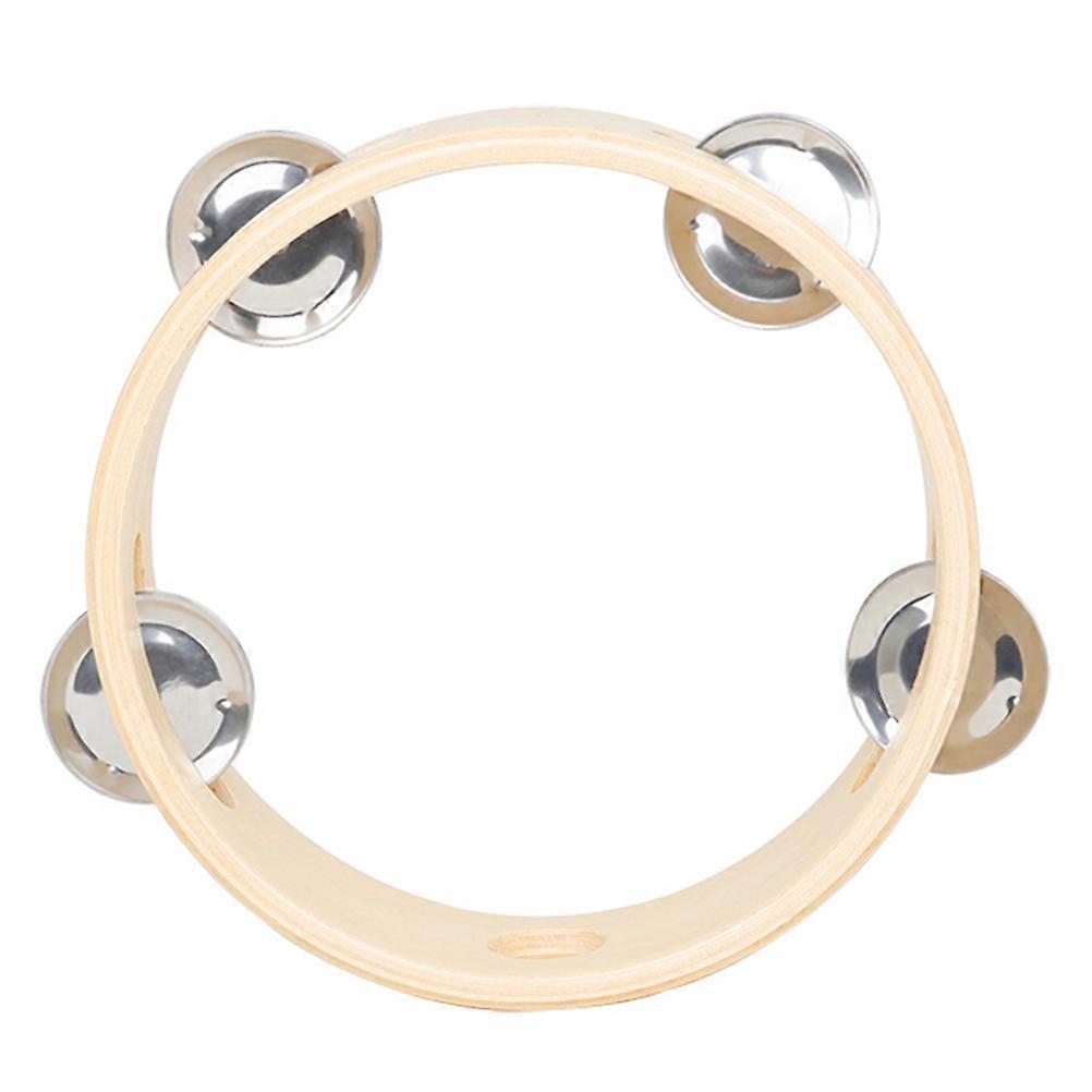 Hand Bell Tambourine for Beginner Percussion Natural Color Music Education Party Dance Engaging Instrument