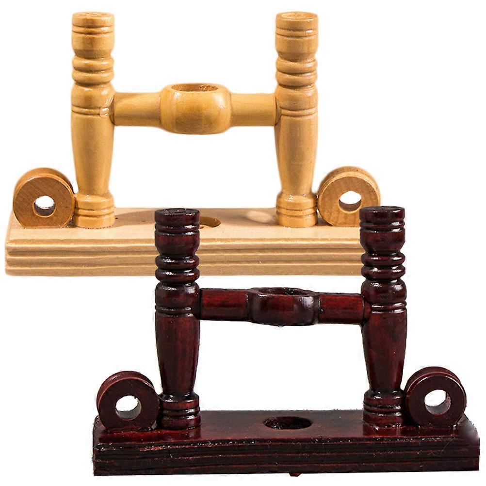 Wooden Folding Stand Decorative Rack for Home Living Room Bedroom Fan Holder Smooth Surface Natural Faux Colors 2pcs Set