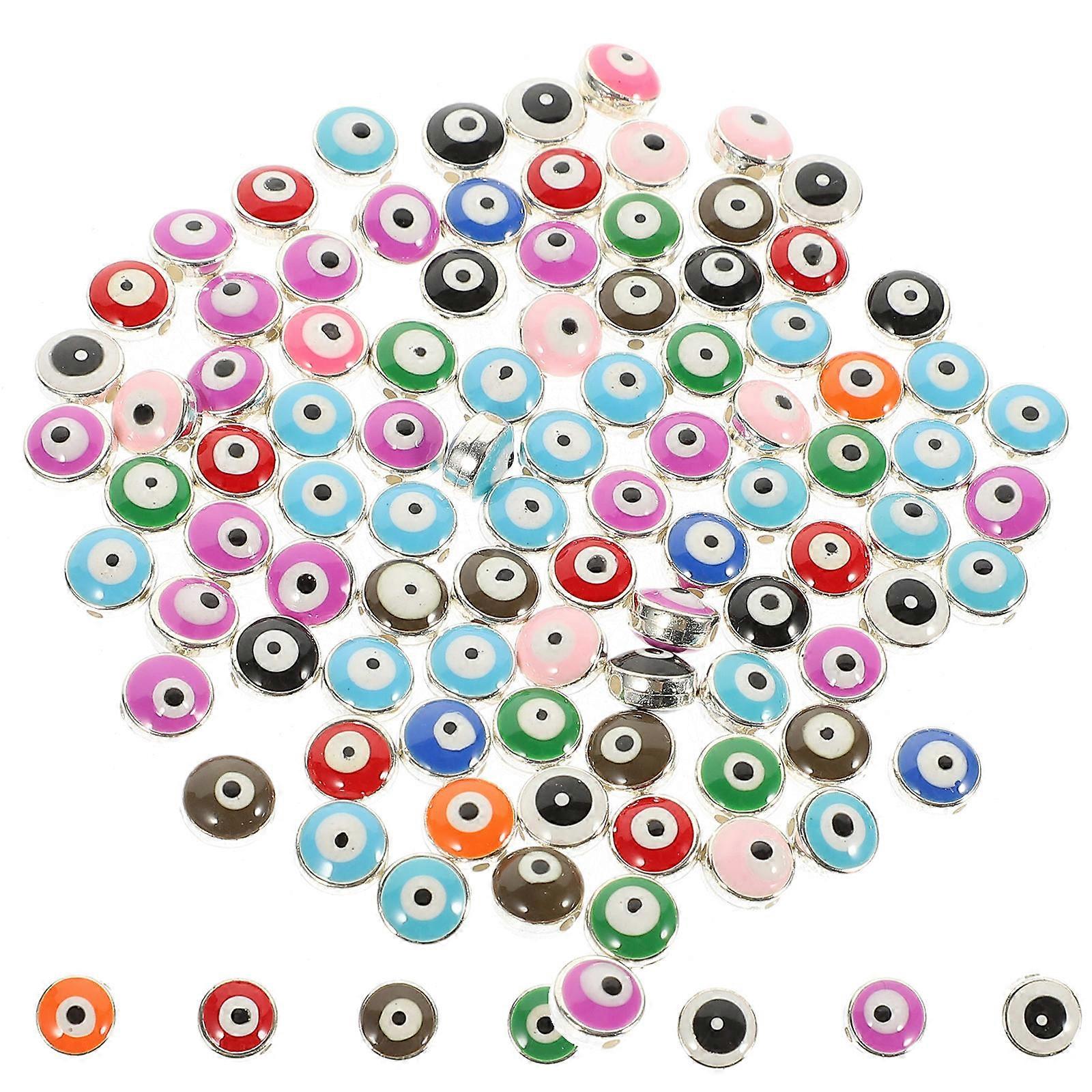 Evil Eye Beads Resin Loose Beads Diy Accessories Jewelry Making Assorted Color 0.8X0.8CM 100Pcs