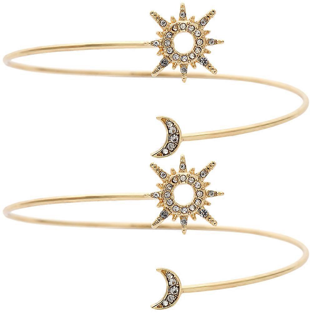2pcs Upper Arm Cuff Open Cuff Sun And Moon Wrap Bracelets Cuff Bracelets for Women