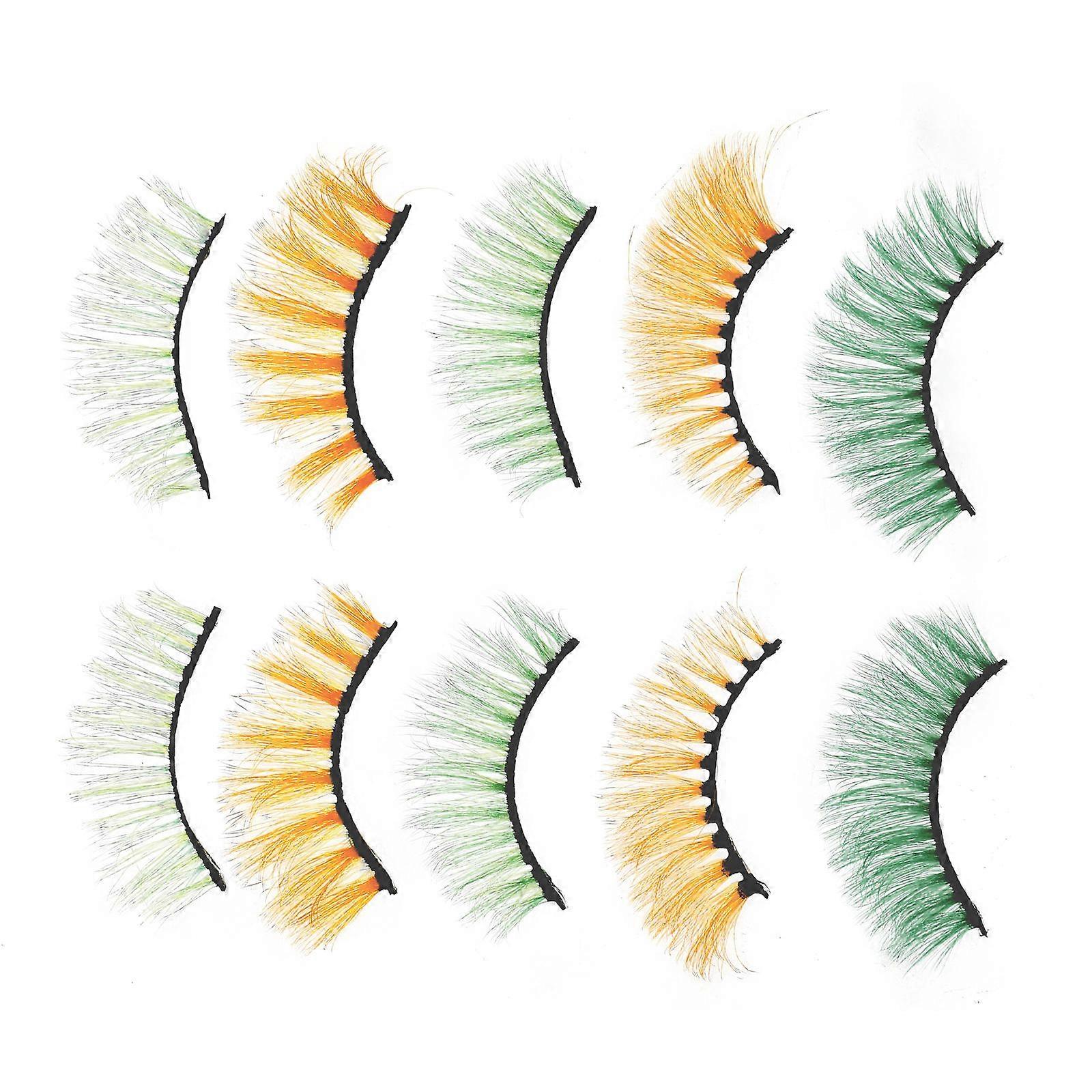 Colored Lash Extension Fake Eyelashes Halloween Decorations Assorted Color 4x2cm Eyelash Enhancement 5Pairs