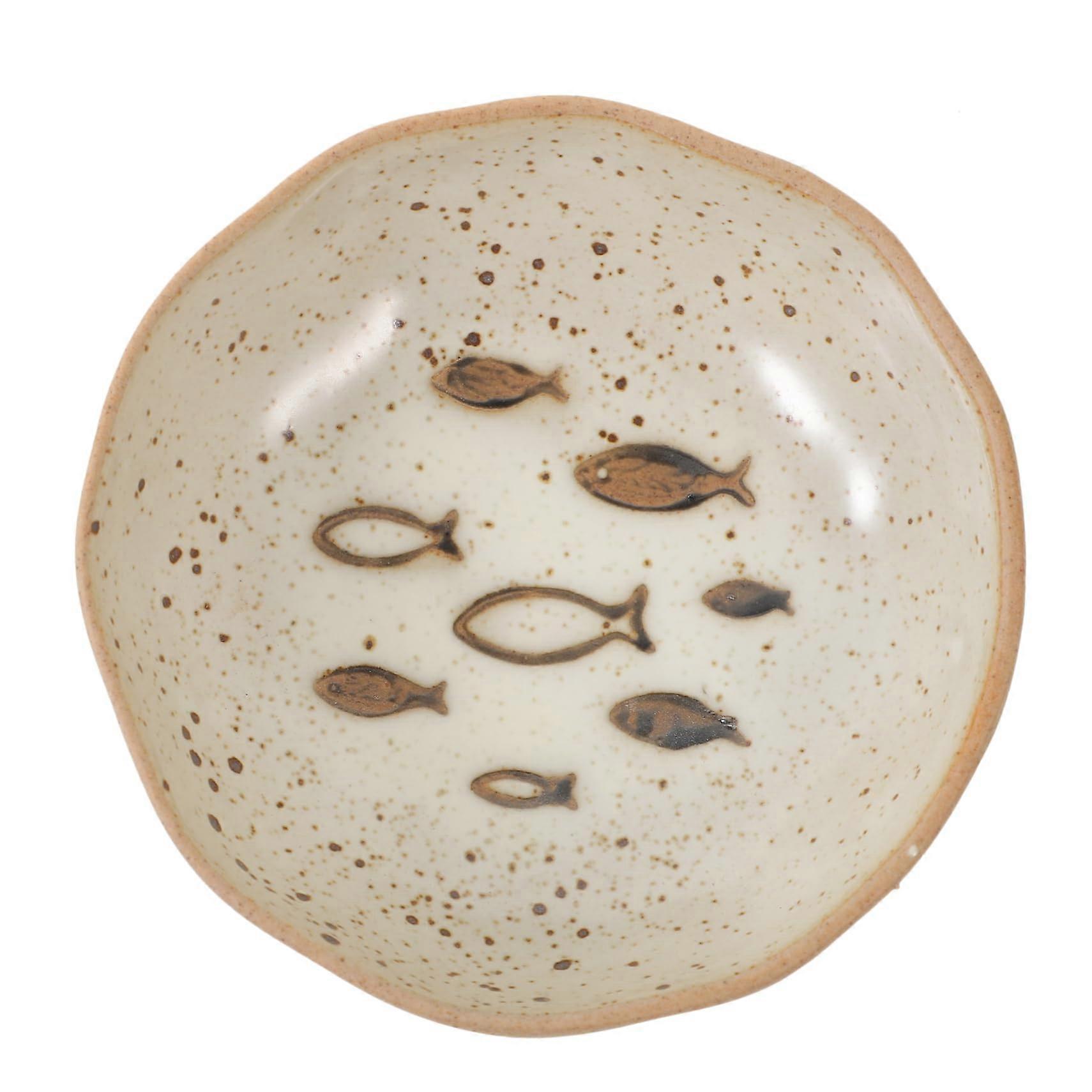 Ceramic Saucer Bowls Mini Porcelain Side Dish Set, Round Soy Sauce Dish, Appetizer Plate Tableware, 4-Inch Size