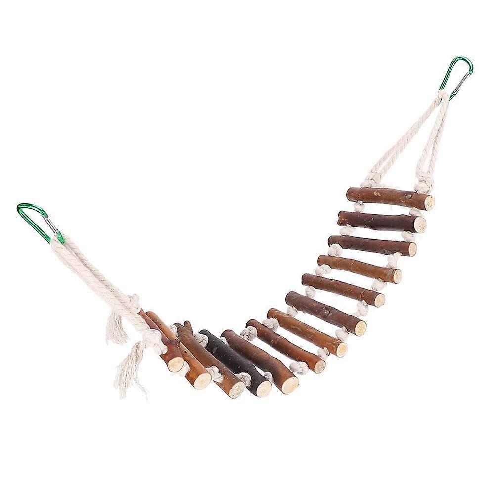 Bird Ladder Toy for Hamsters and Birds, Wooden Climbing Bridge, Flexible Hanging Swing for Parrots, Budgies, and Squirrels