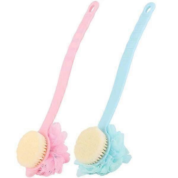 Long Handle Loofah Back Scrubber with Soft Mesh Sponge for Women