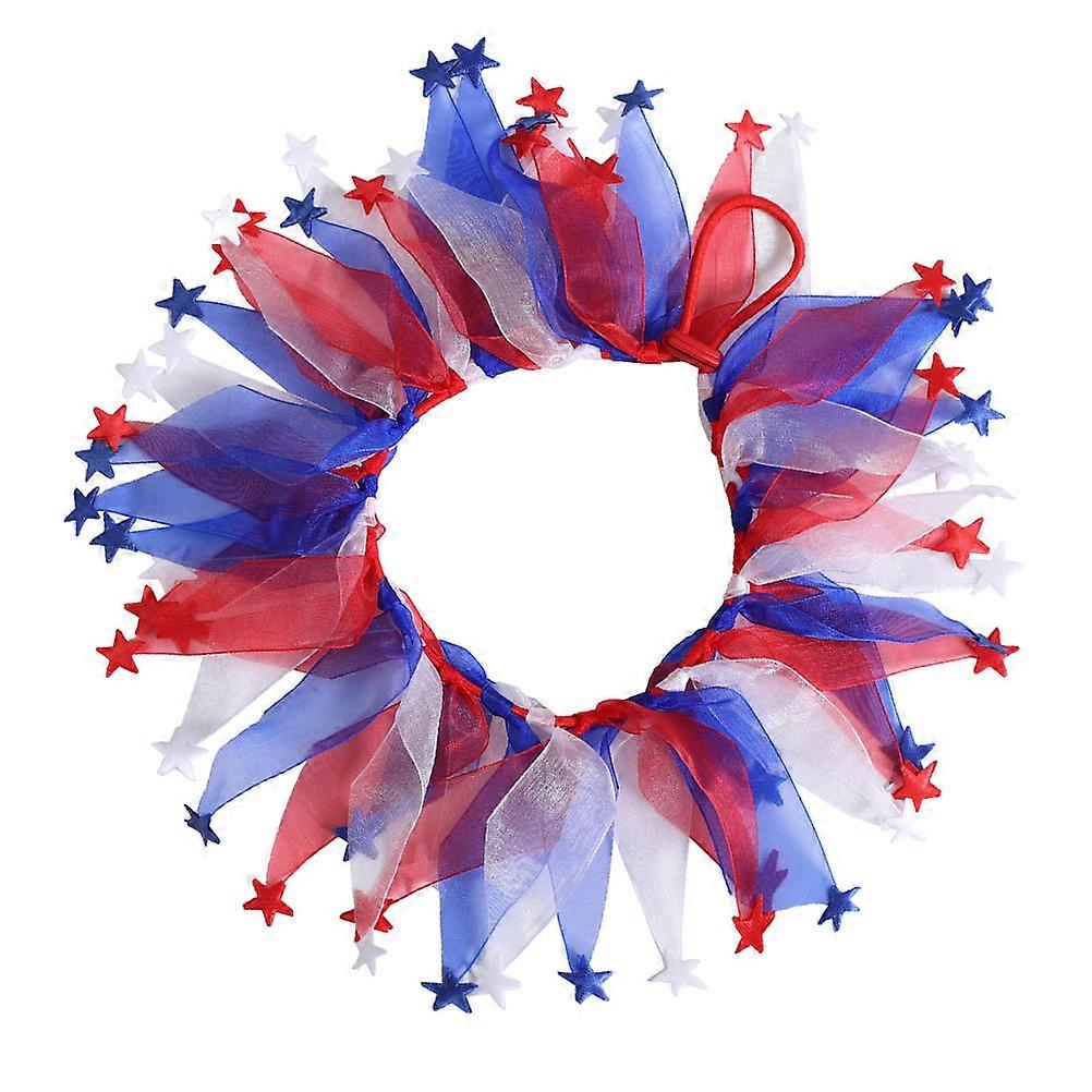 Decorative Pet Neckband for Independence Day Party 25x25cm L Elastic Design Assorted Color 1Pcs