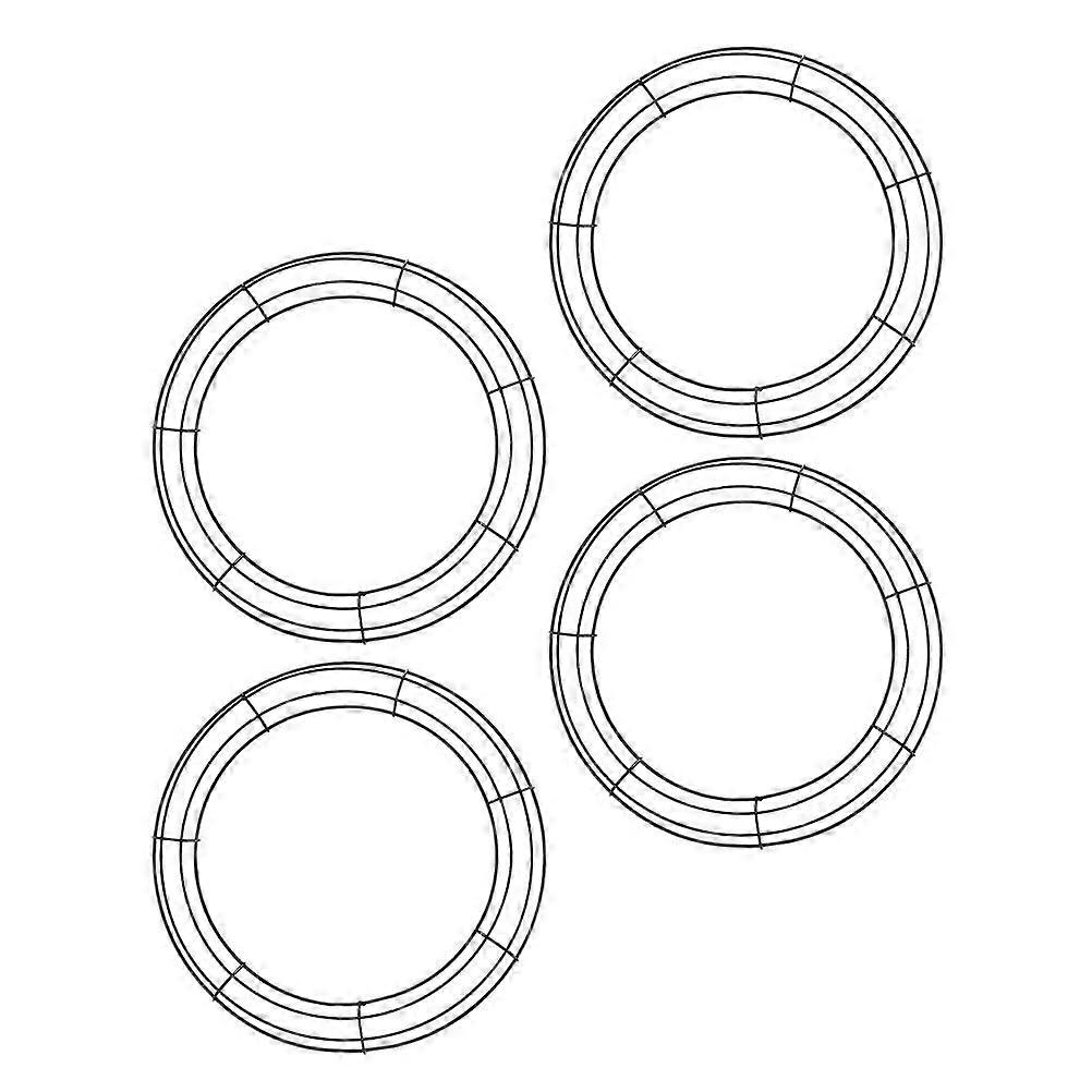 4pcs Black Iron Wreath Rings Wire Frame for DIY Wreath & Garland Crafts Base for Christmas, Wedding & Holiday Decorations