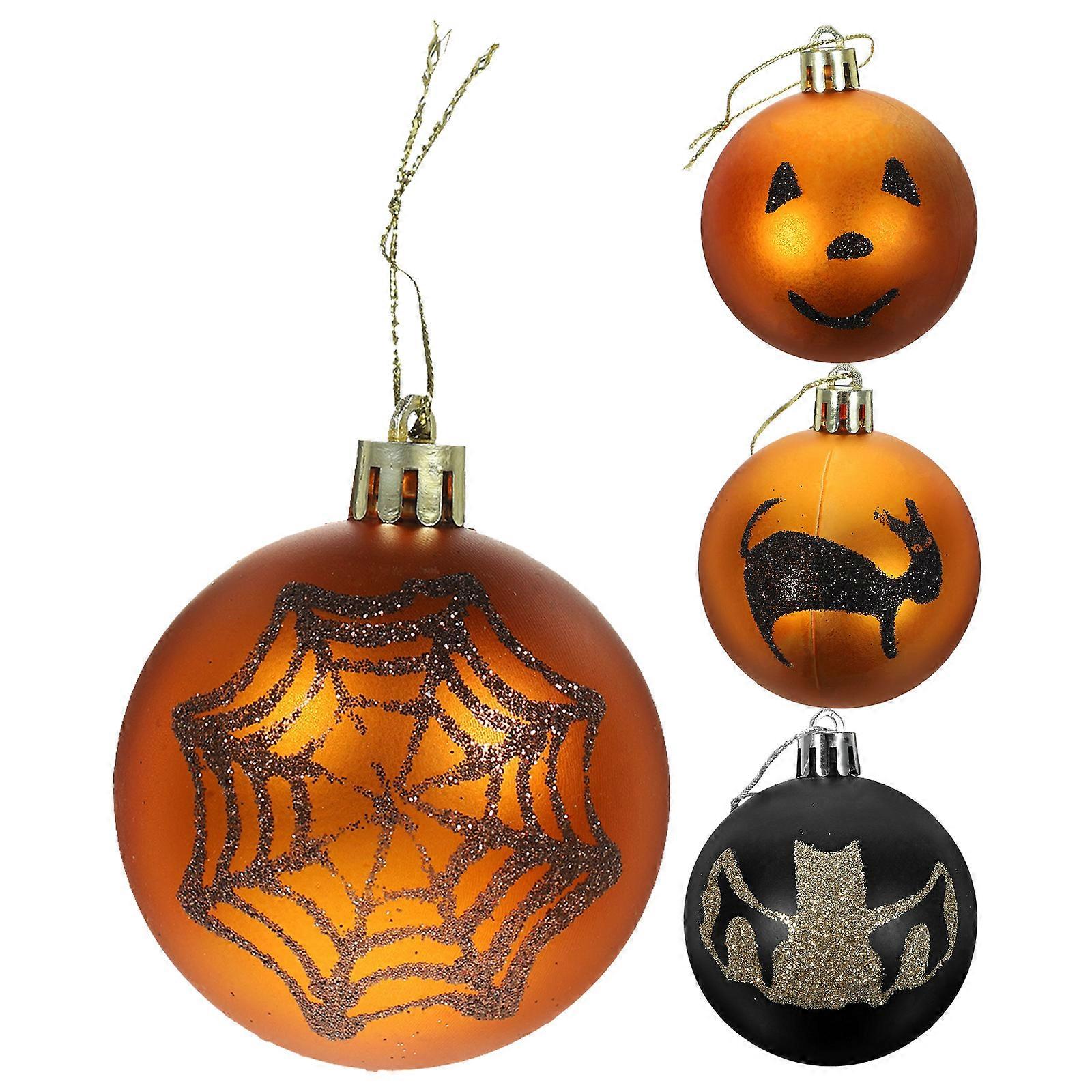 Round Halloween Party Decorations 4 Pcs Assorted Color Hanging Props Perfect For Creating A Spooky Atmosphere