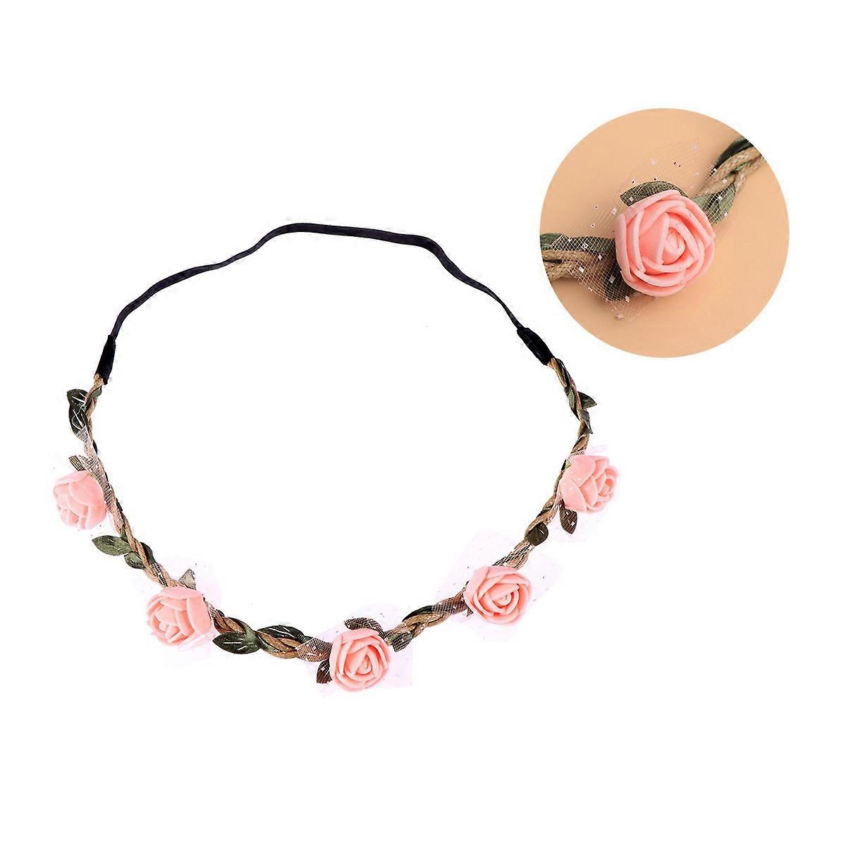 Pink Seaside Headband with Flowers Made of Foam Cloth Perfect for Holiday Decor and Travel Photos