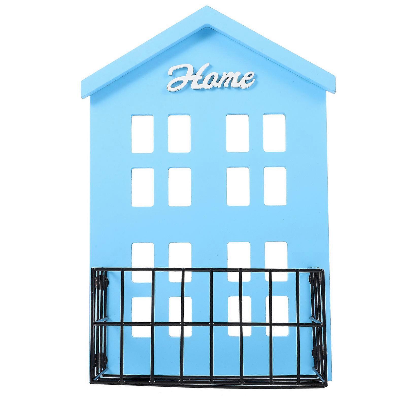 Blue Plastic House Shape Storage Rack for Wall Mounting and Easy to .5 x 4.5 x 12 inches