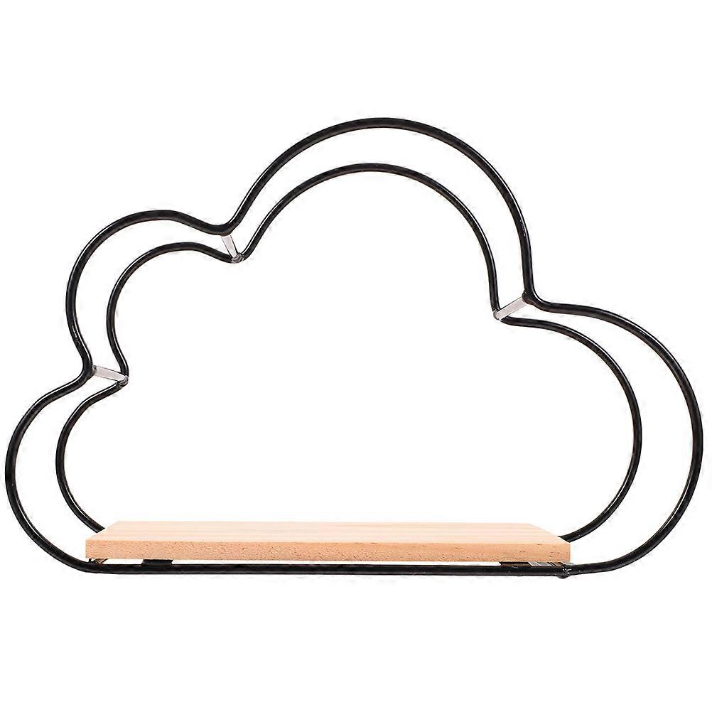 Cloud Shaped Wall Shelf, Iron Floating Storage Rack with Coating, Decorative Organizer for Living Room, Kitchen or Office, Multi Functional Holder