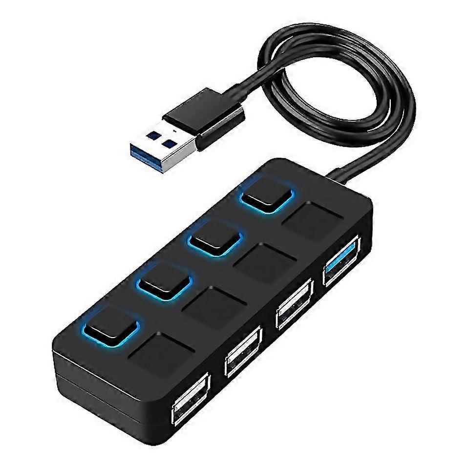 For 4 ports usb 30 hub with individual led lit power switches usb hub adapter expander multi usb spl