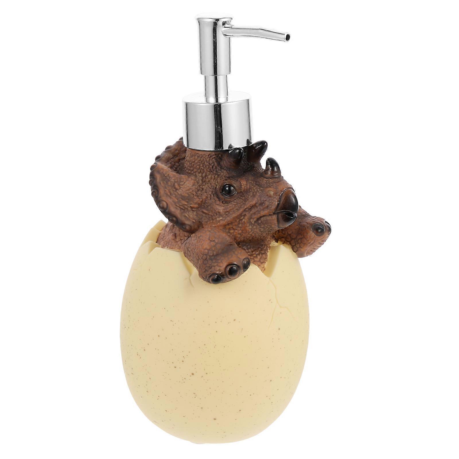 Dinosaur Shape Pump Lotion Dispenser Bottle, Creative Eggshell Design Emulsion Dispenser for Bathroom Kitchen, Refillable Liquid Soap Pump with Tight