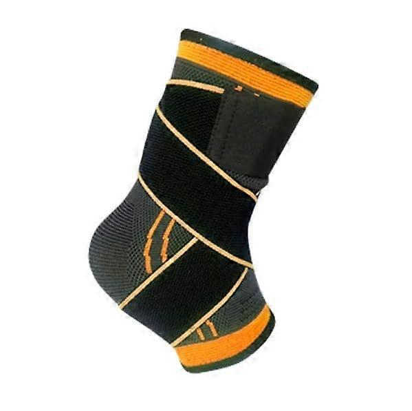 Ankle Bandage, Adjustable, High-Compression Knitted, Unisex Ankle Support, Orange Size M, 2-Pack