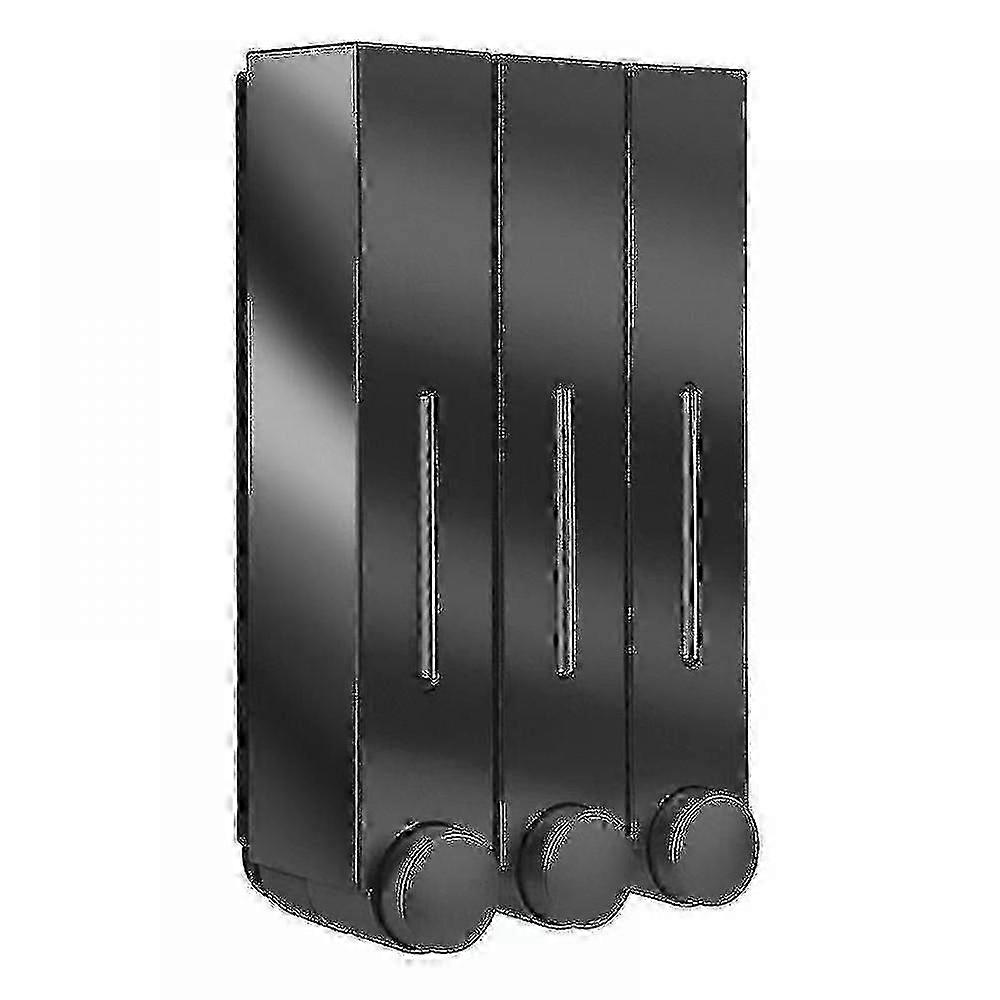 3チャンバー耐水性ウォールマウントソープとシャワーディスペンサーハンドフォームディスペンサーホームホテルのバスルーム-トリプルブラック