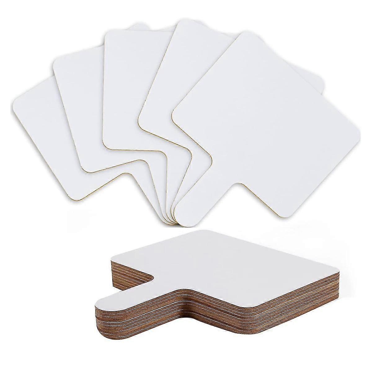 10Pcs 9.6X8Inch Dry Erase Answers Paddle, Handhold lemn White Board Double sided Dry Erase Answer