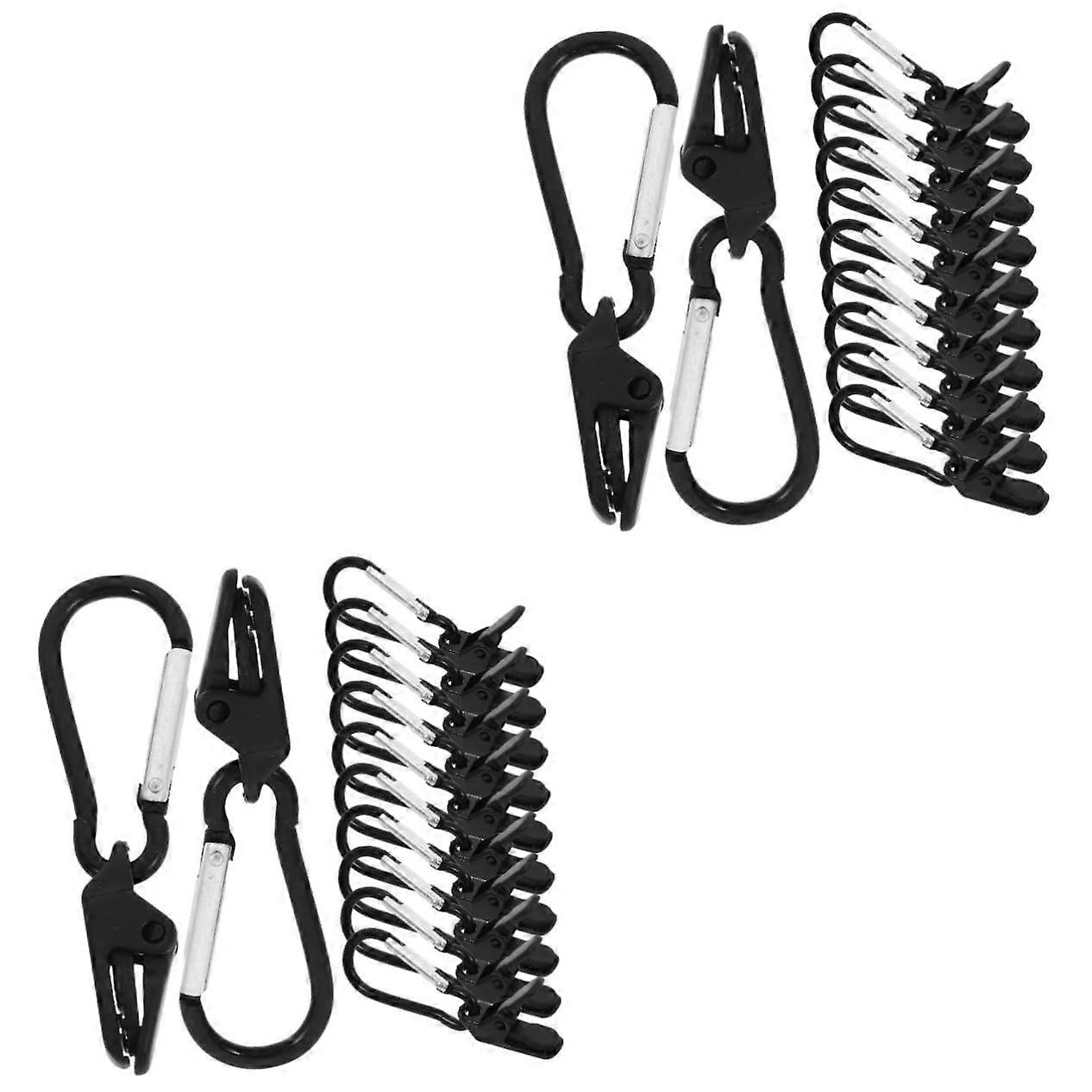 24pcs Tent Clips Heavy-Duty Duckbilled Plastic Clips for Camping Tarps, Unique Bite Force Design, Strong Windproof Grip