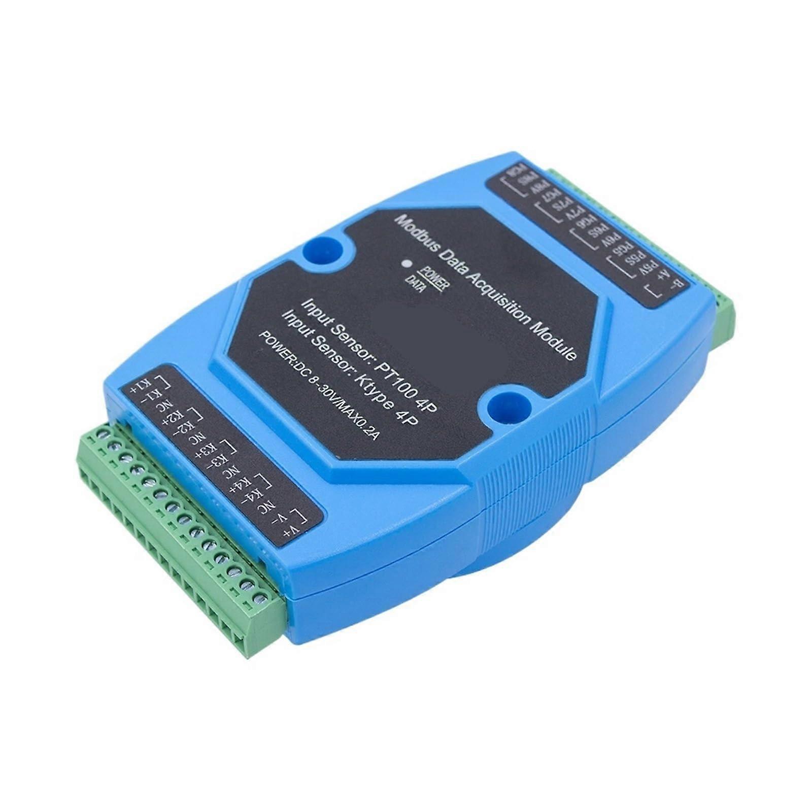Temperature Acquisition Module WSM02123, Modbus, PT100 and KType Thermocouple Input, 4/8 Channel, IndustrialGrade