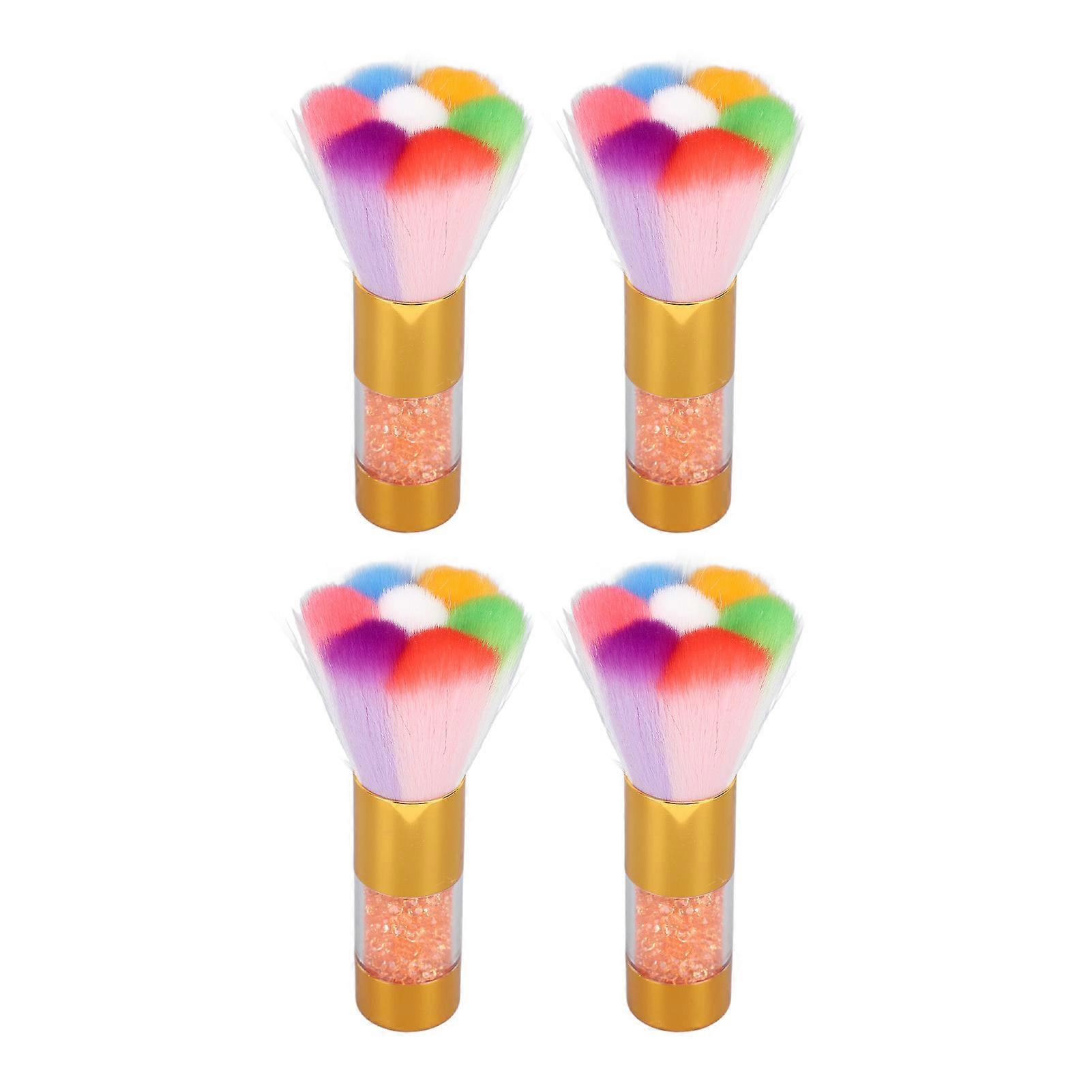 4pcs Colorful Rhinestone Manicure Duster Tool Soft Nylon Brush