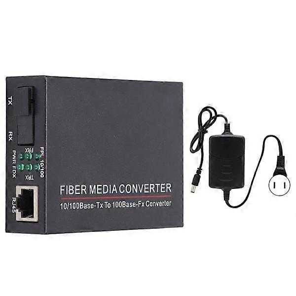 Glasfaser-Transceiver TBCMC3312ES20A 100M Singlemode 20KM SC 1310NM Medienkonverter 100240V (EU-Stecker)