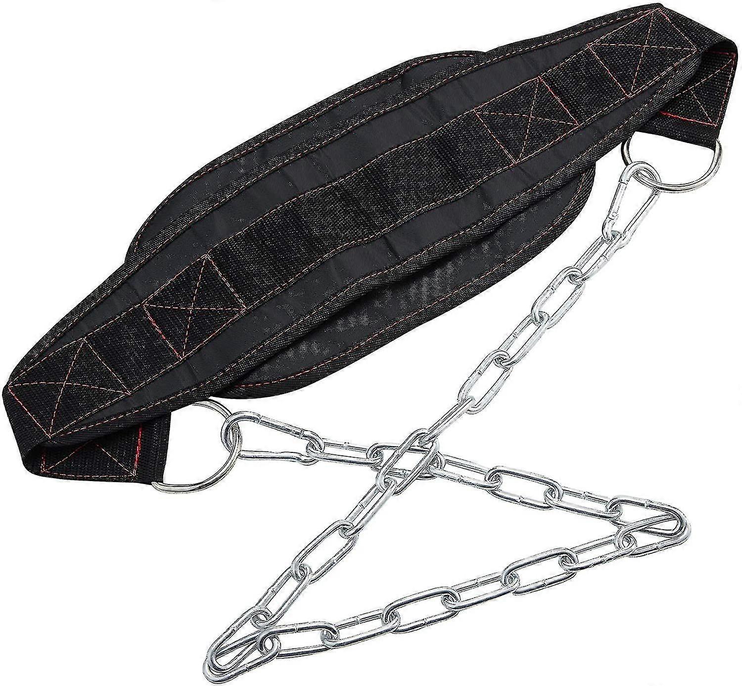 Pullup belt with chain - weightlifting dip belt for gym workouts