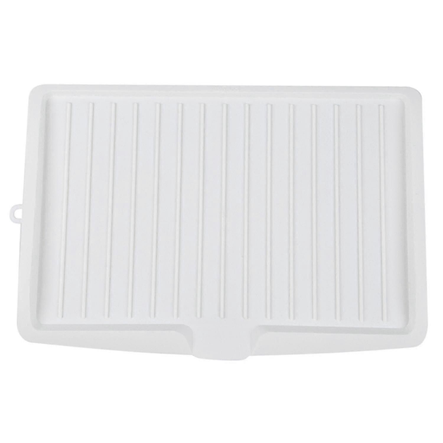 Plastic Dish Drainer Drip Tray Plate Cutlery Rack White