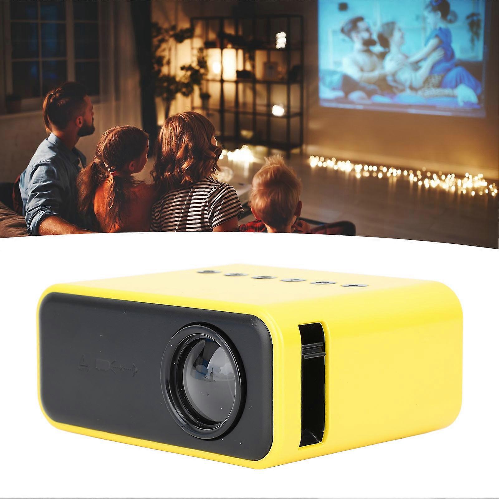 Mini HD 1080P WiFi Mini Projector 15-100" Screen Yellow EU Plug