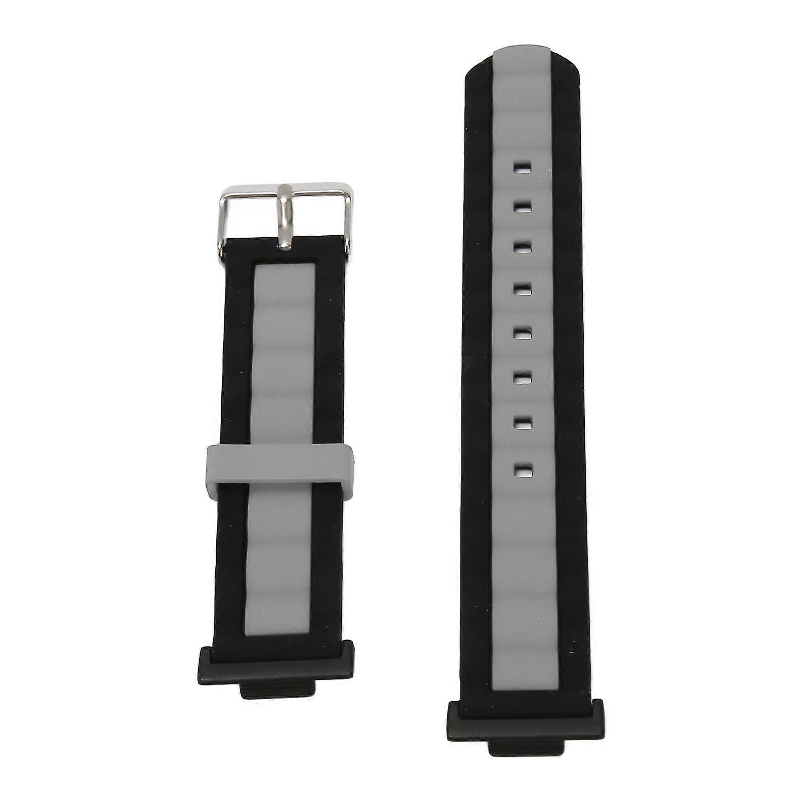 Adjustable Waterproof Silicone Watch Strap for FIT 2 Black Gray