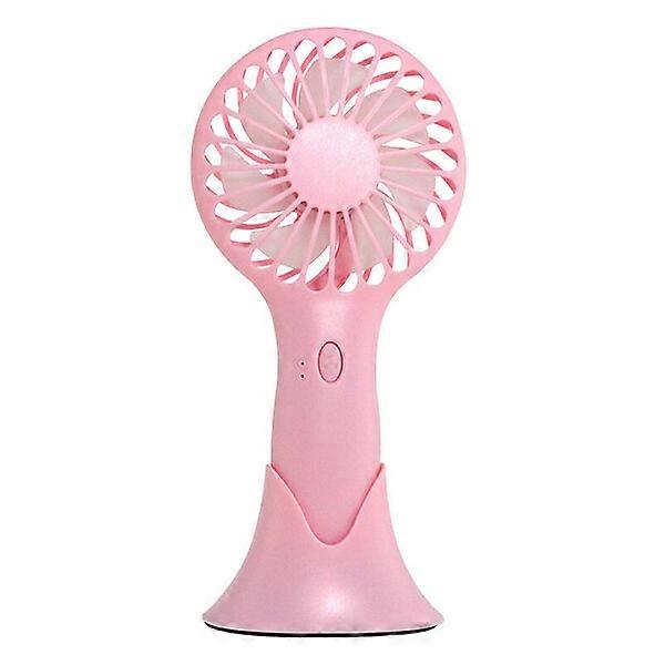 Small portable fan, pink, three-speed, large-capacity battery
