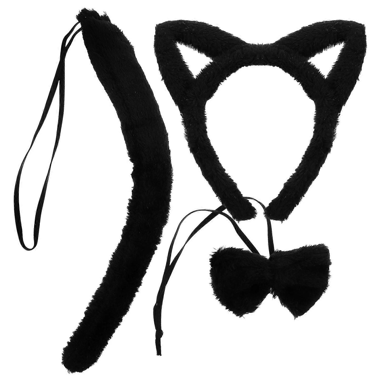 Cute Cat Ears and Tail Set with Plush Headband – Adorable Cosplay Accessory for Themed Parties and Face Washing Skincare Routines