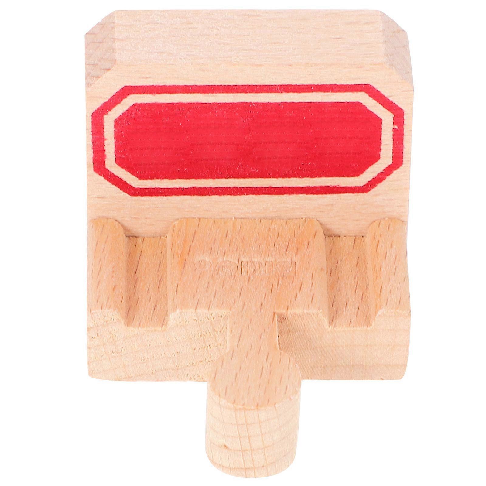 2Pcs Wooden Train Track Stop Prop for Toy Train Scene and Railway Layout