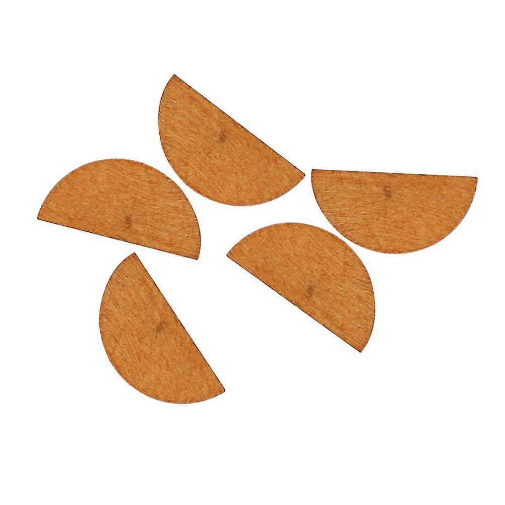 Wooden Earring Pendant Semicircle for Earring Making 1Set Set Khaki Color