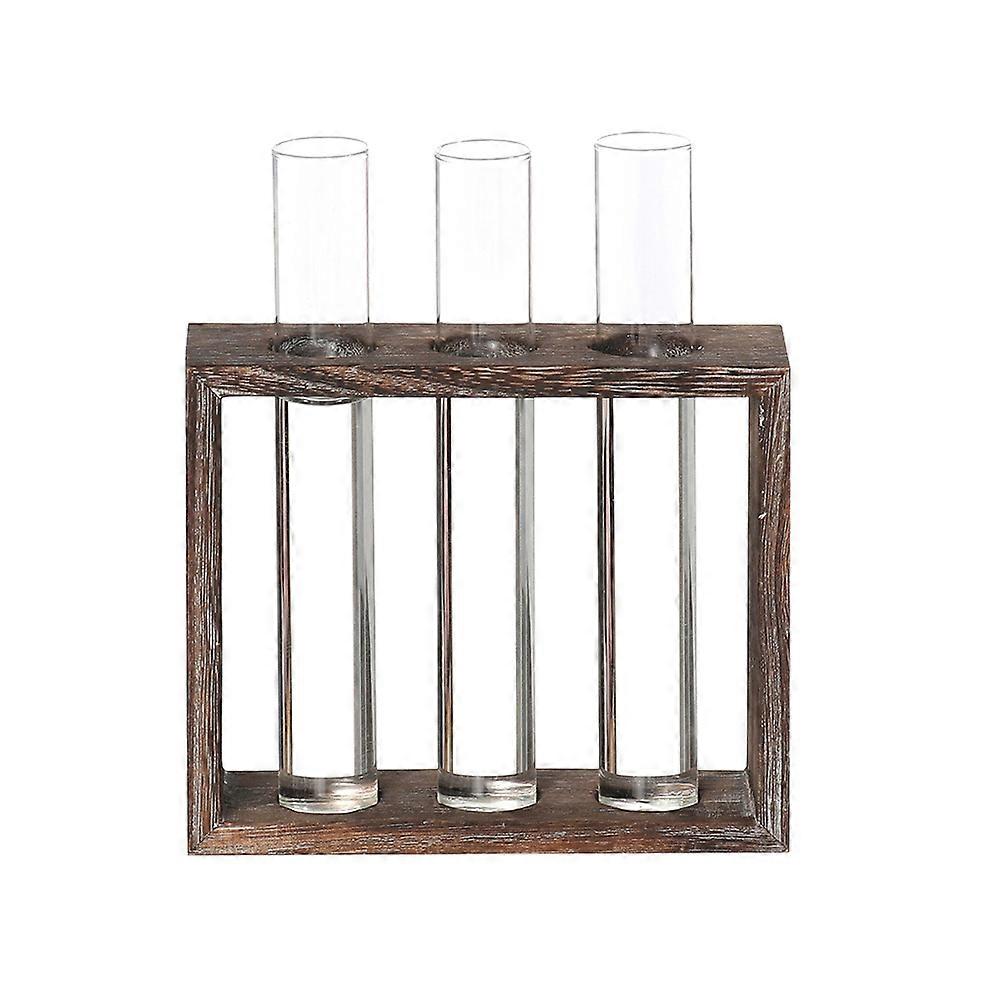 Glass Test Tube Vase for Holding Plant Retro Design with Anti Slip Bottom 3 Holes Style Size 2