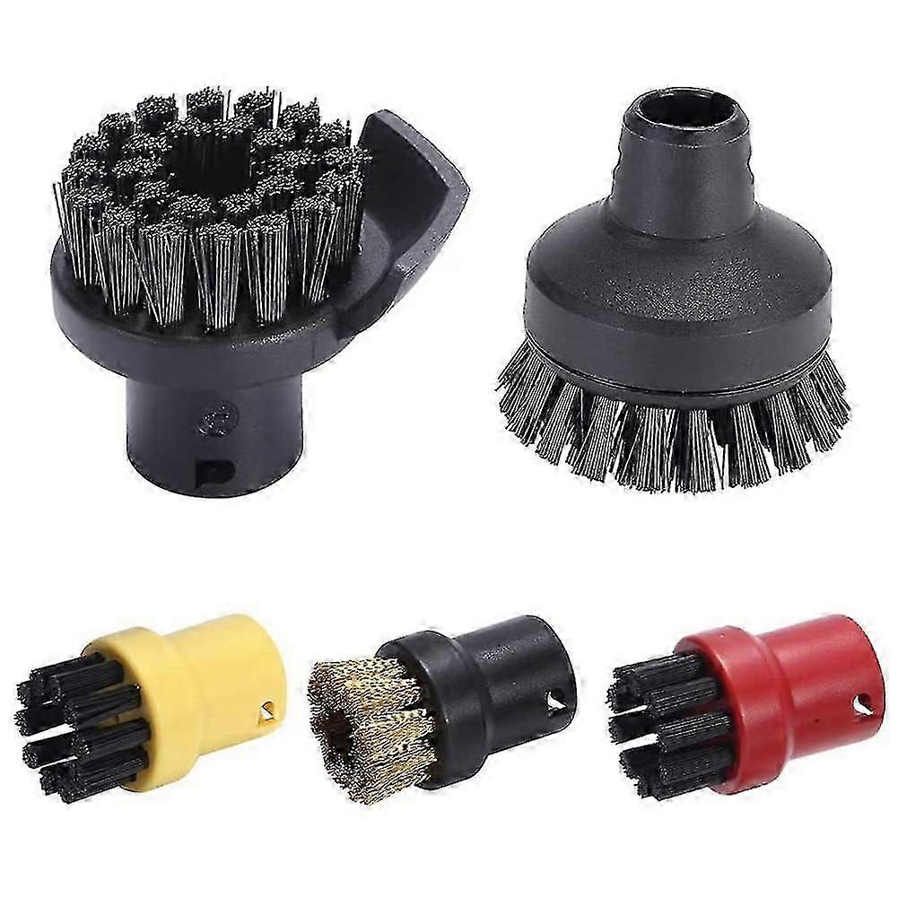 5 Piece Round Brush Set, Nozzle Round Brush For Steam Cleaner Sc1 Sc2 Sc3 Sc4 Sc5 4 Round Brush