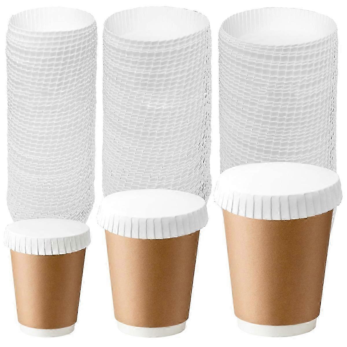 Disposable Paper Cup Covers - 3 Sizes for Small/Medium/Large Cups, Coffee Lids - 150 Pack