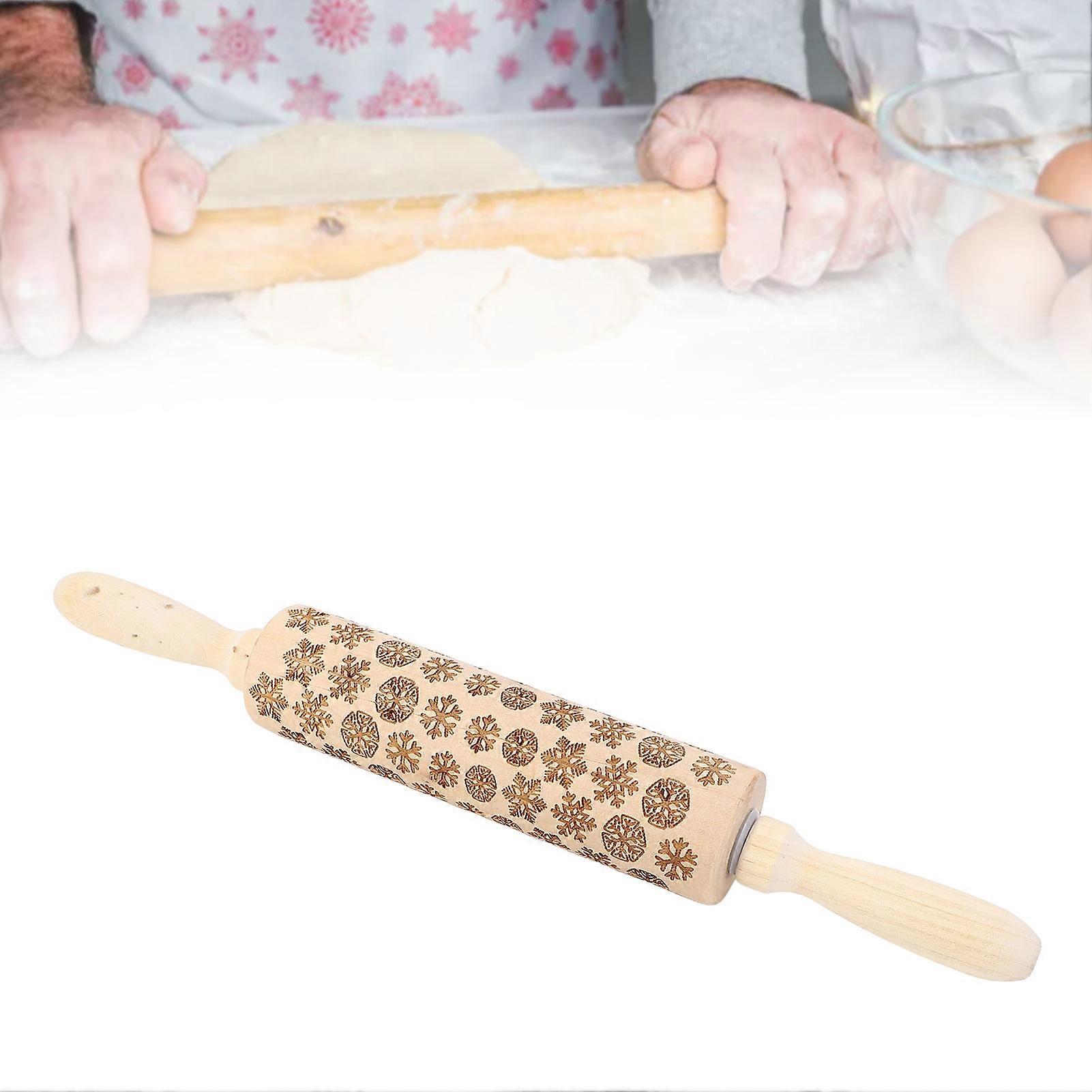 Wooden Embossed Rolling Pin JM01675 Multifunctional Baking Tool